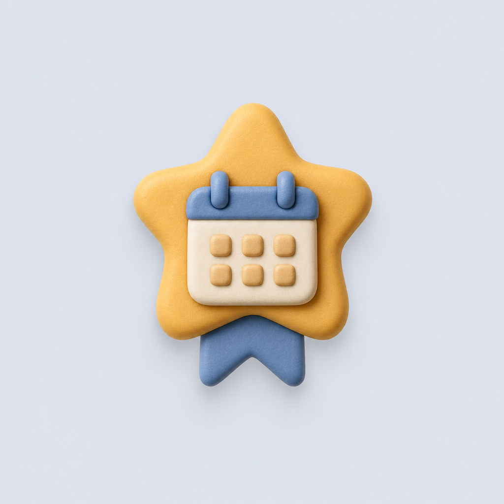 Clay badge icon for years of experience