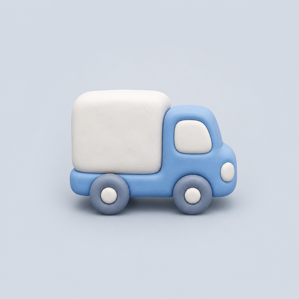 Clay delivery truck icon